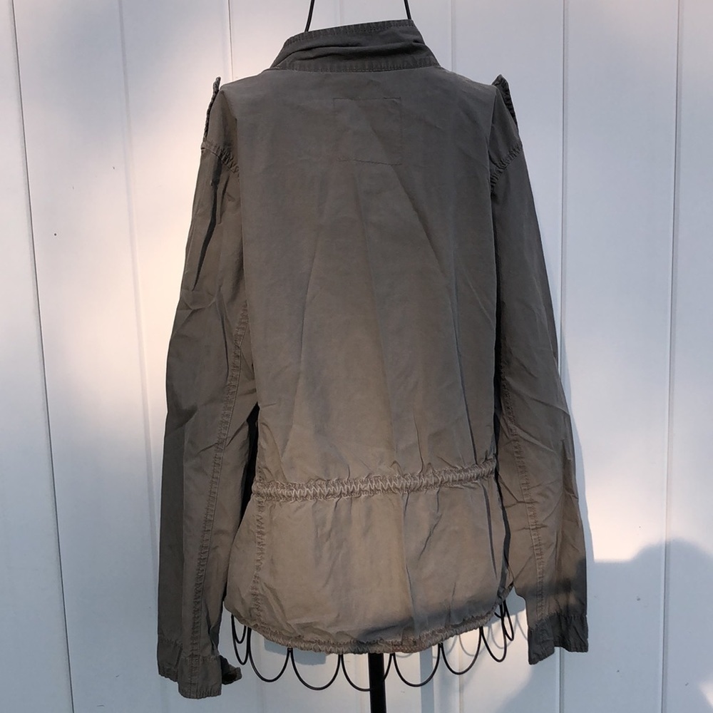Brown and pink jacket rain coat size large cinched waist light weight fall coat - Picture 5 of 5
